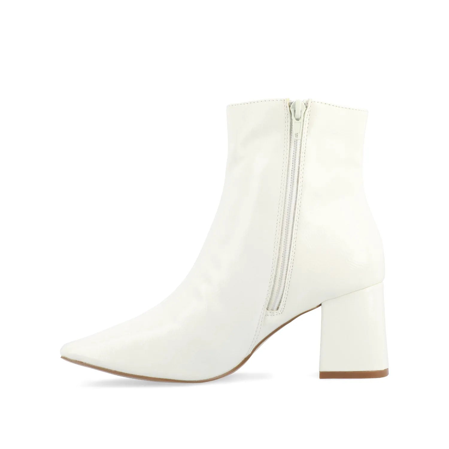 HAYLINN SQUARE TOE BOOTIES - White Patent