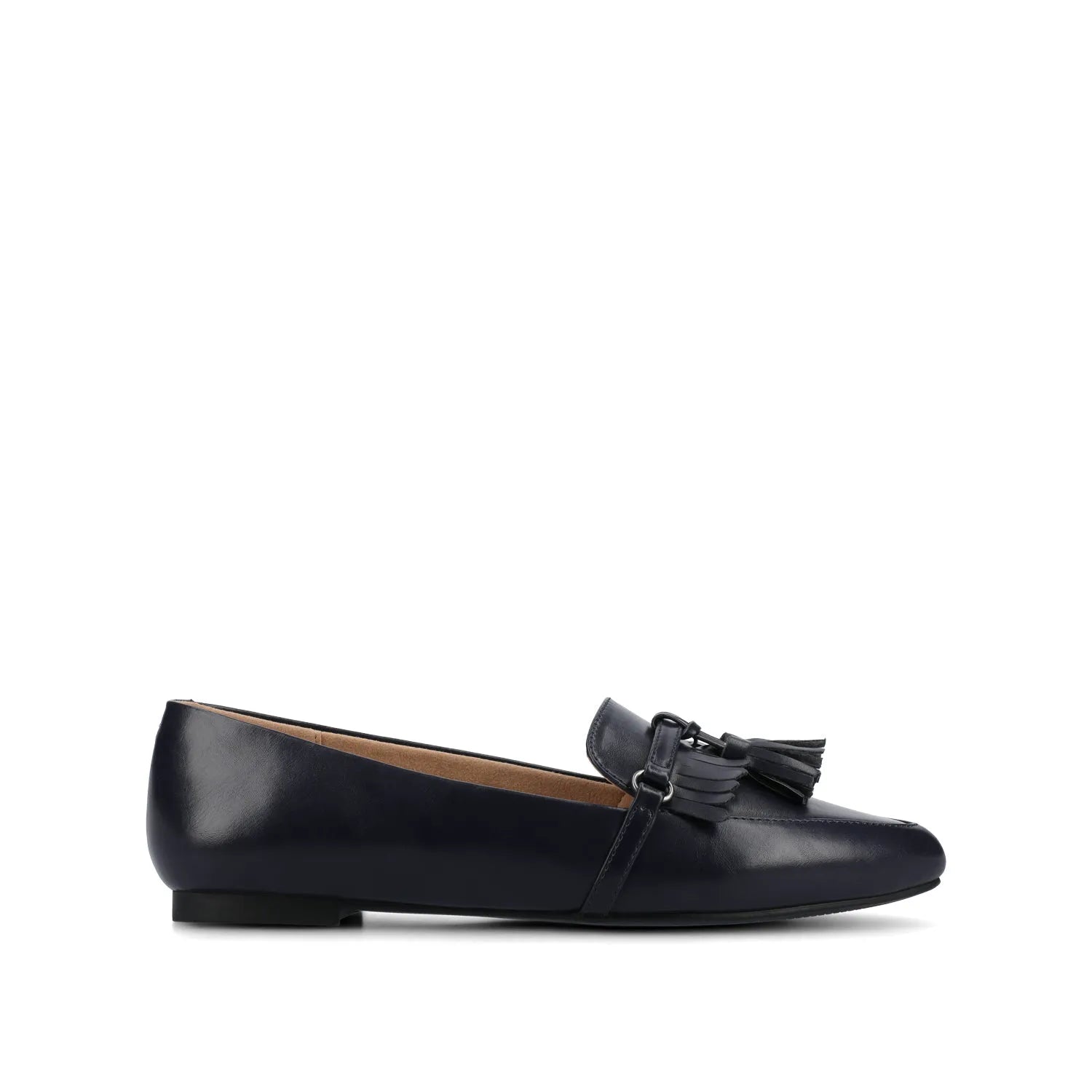 JANNAH TASSEL LOAFER FLATS IN WIDE - Navy