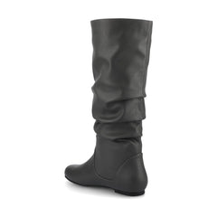 Jayne Knee High Boots in X-Wide Calf - Grey Faux Suede