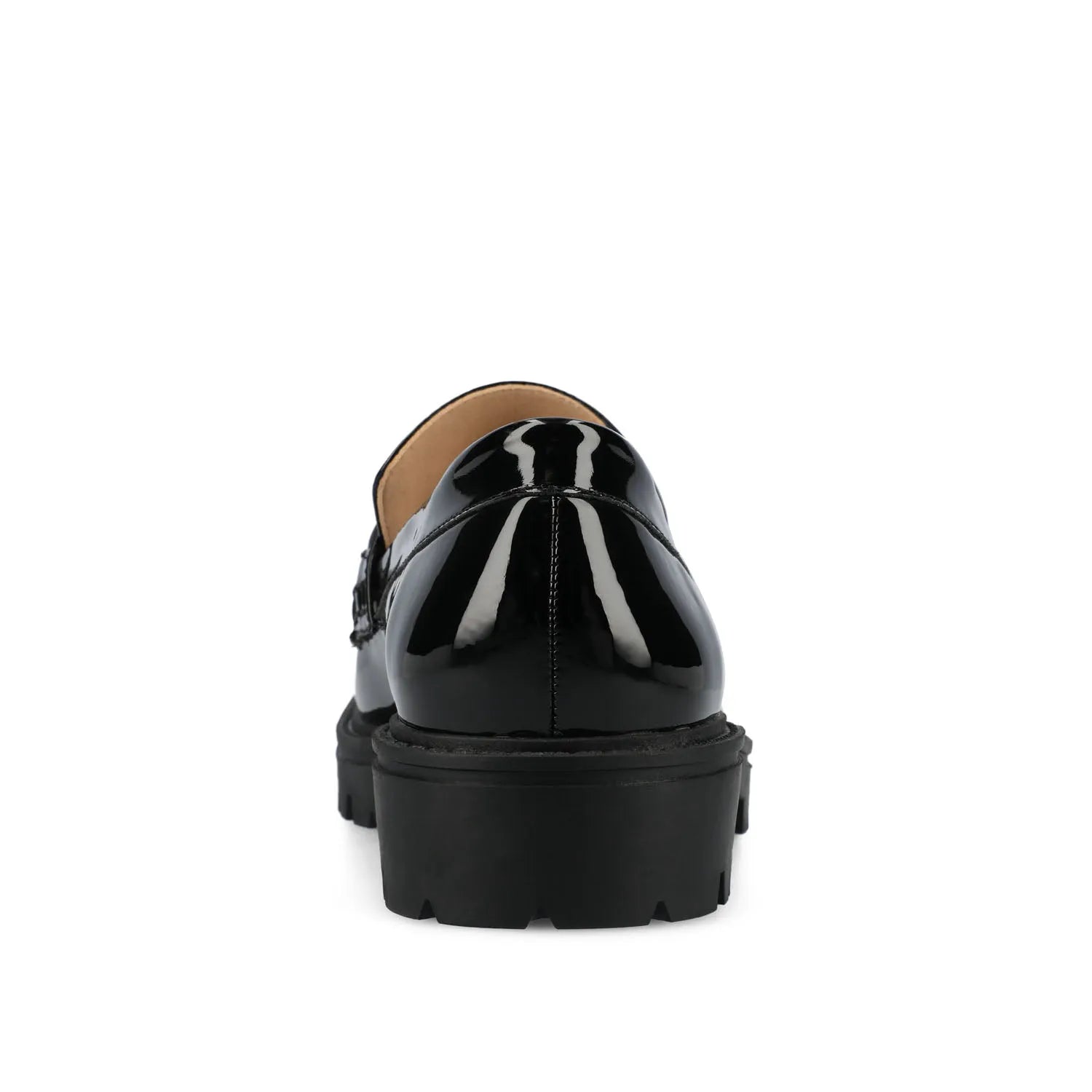JESSAMEY Horse Bit Loafer Flats in Black Patent Leather