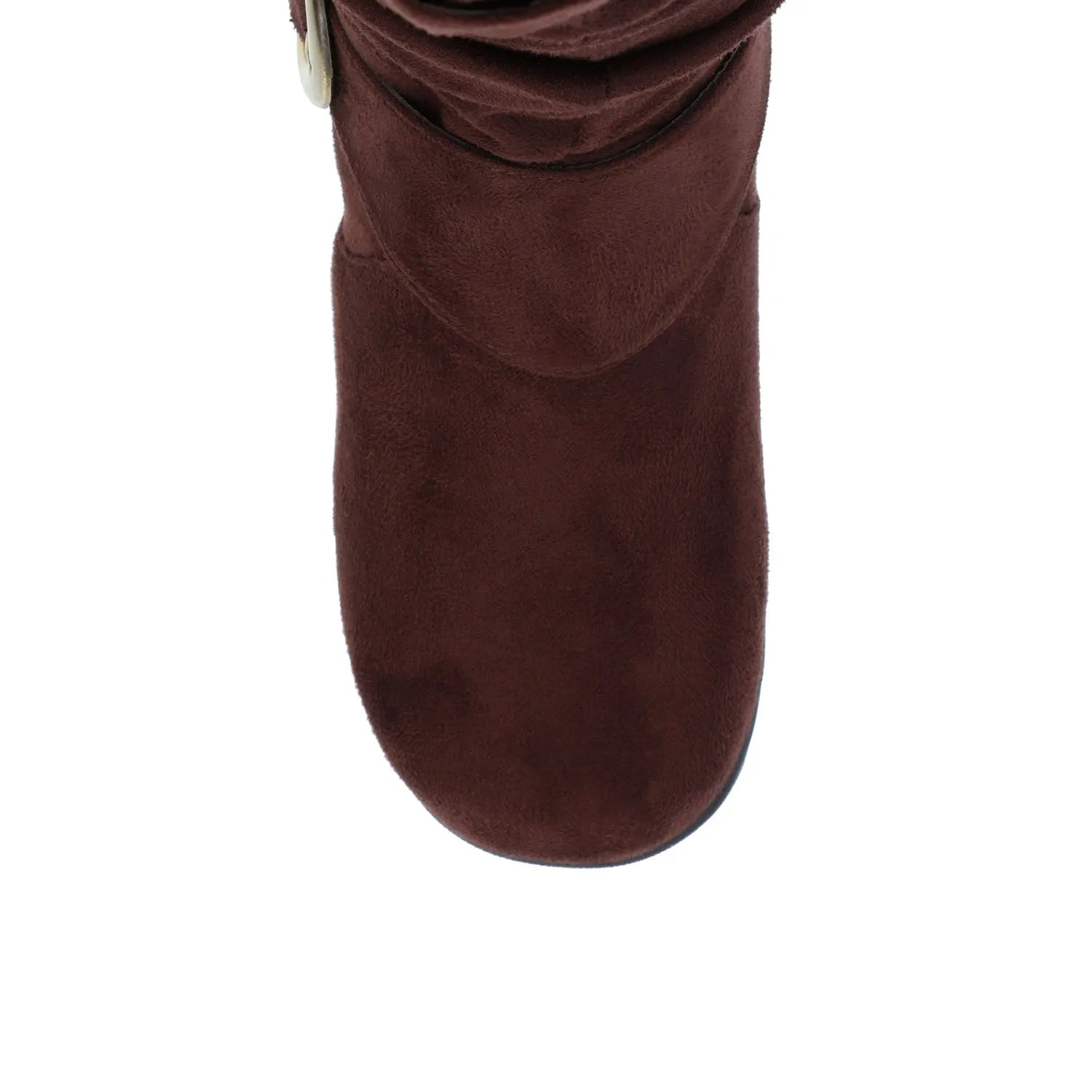 Jester Knee-High Boots in Brown Faux Suede