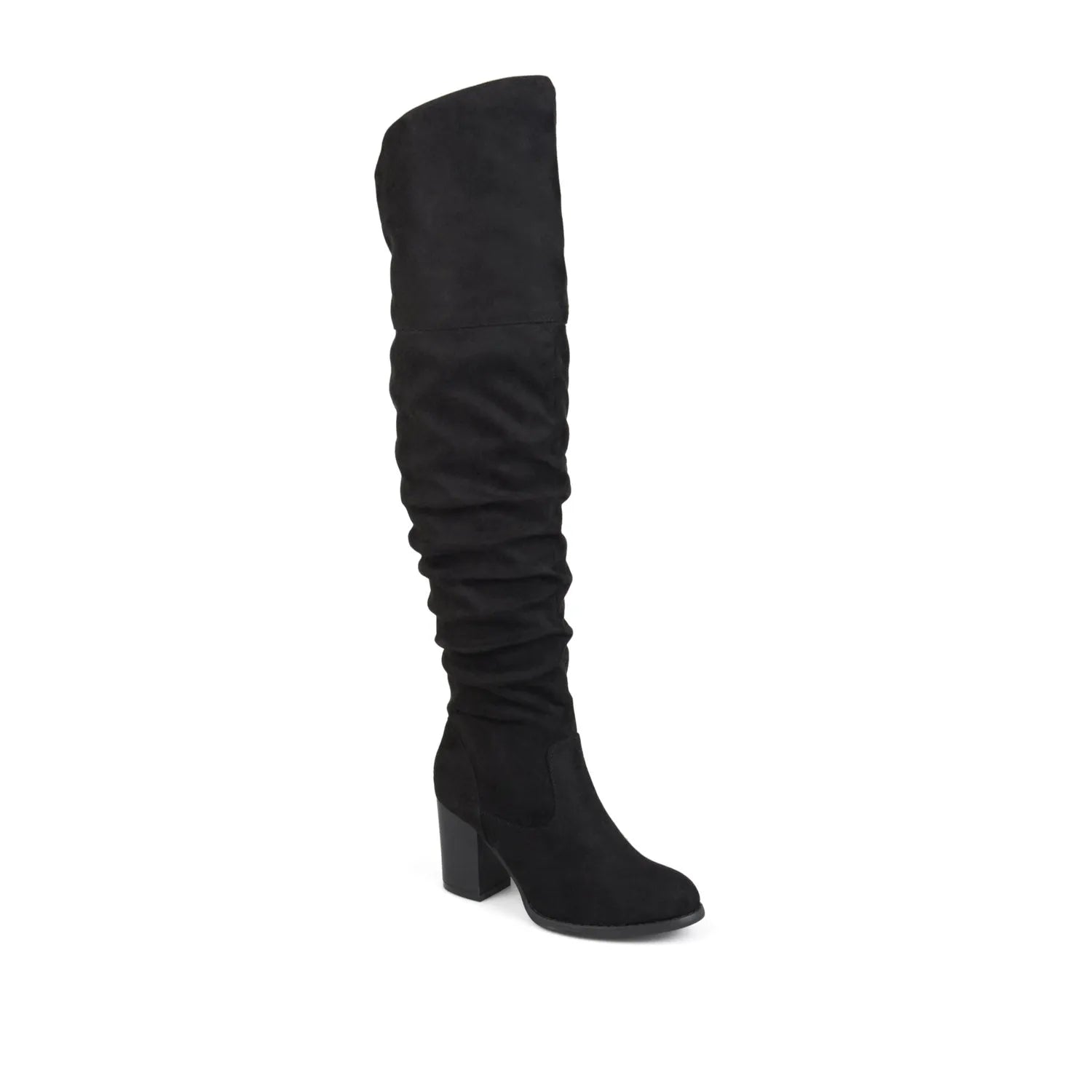 Kaison Boots in Wide Width & X-Wide Calf - Black Faux Suede