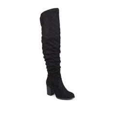 Kaison Boots in Wide Width & X-Wide Calf - Black Faux Suede