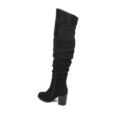 Kaison Boots in Wide Width & X-Wide Calf - Black Faux Suede