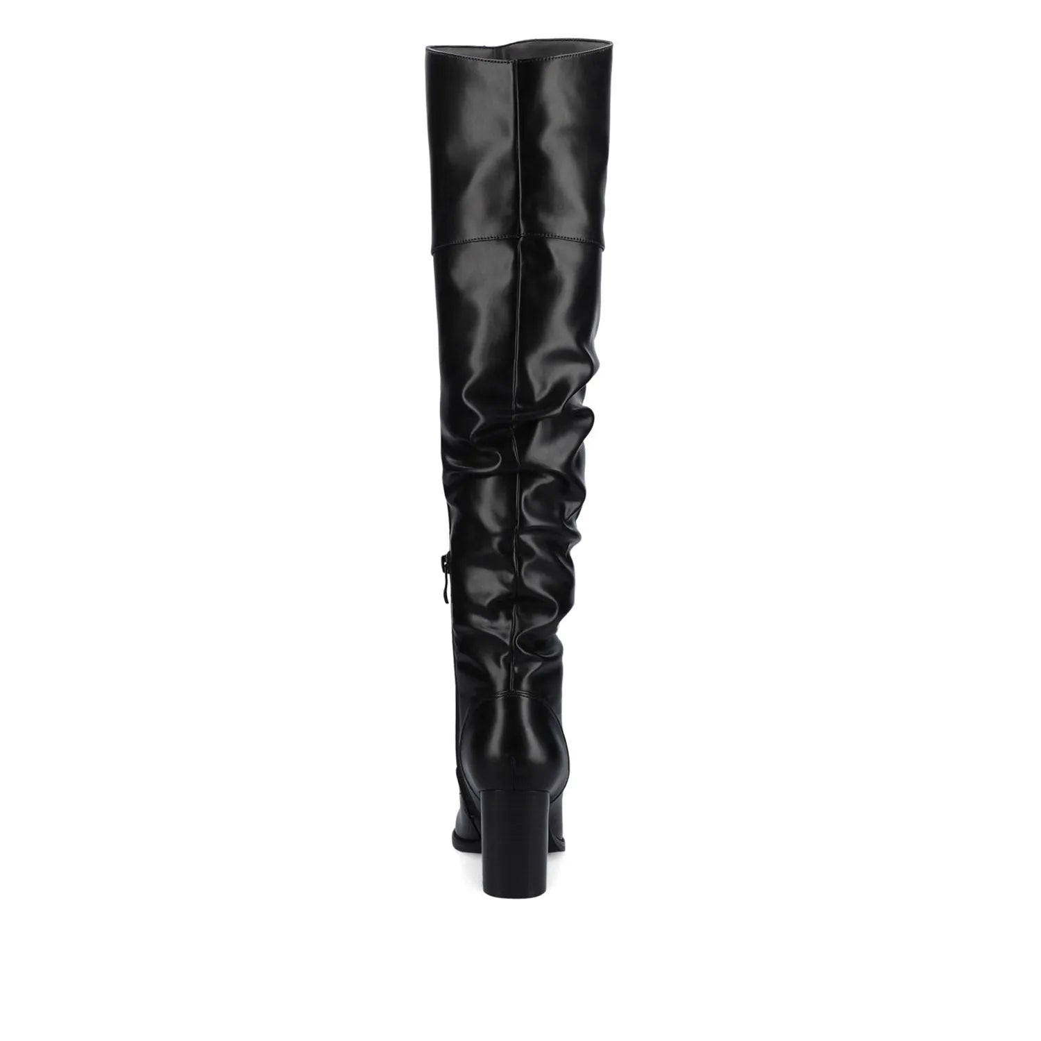Kaison Faux Suede Thigh High Boots - Black
