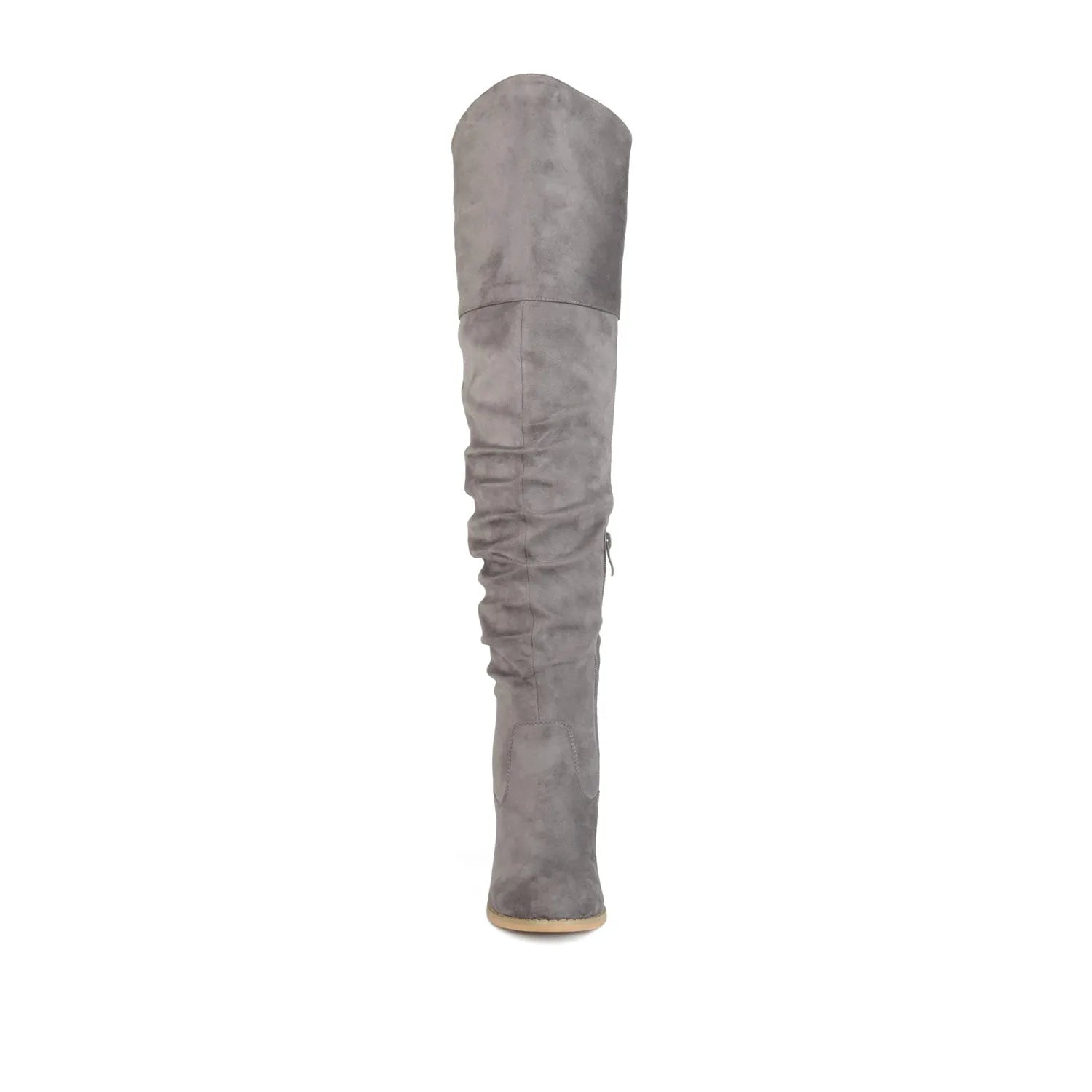 Kaison Thigh-High Boots in Grey Faux Suede