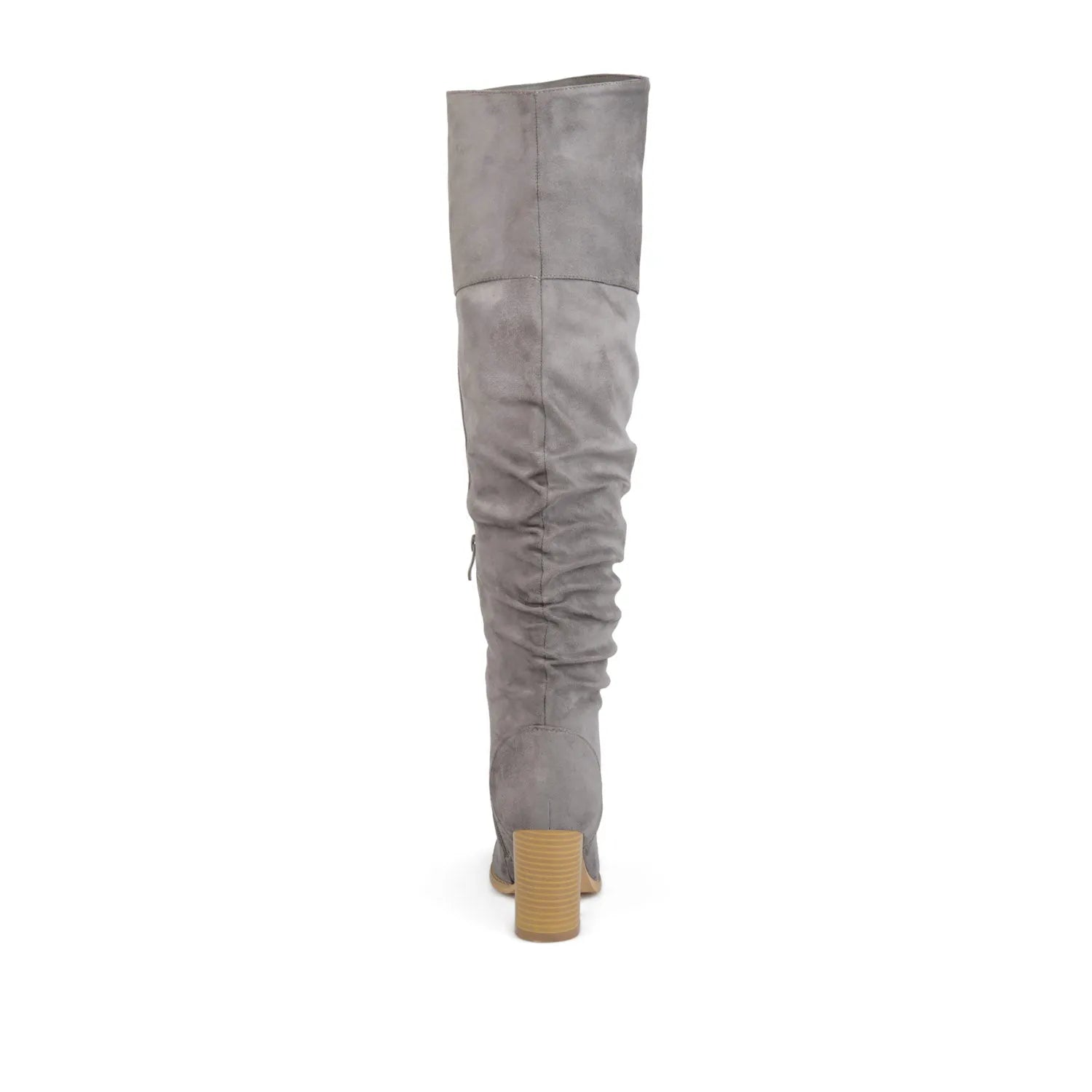 Kaison Thigh-High Boots in Grey Faux Suede