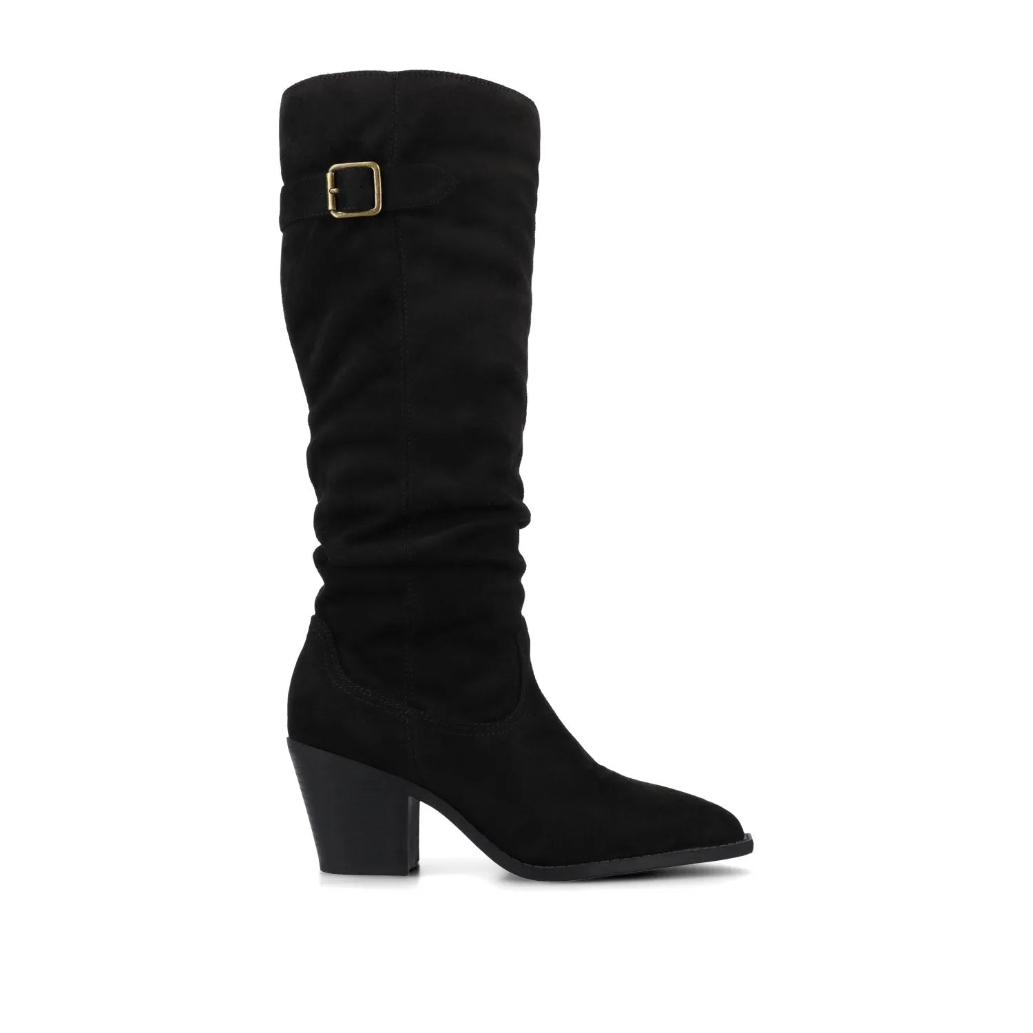 Kaleah Wide Calf Slouchy Knee High Boot - Black