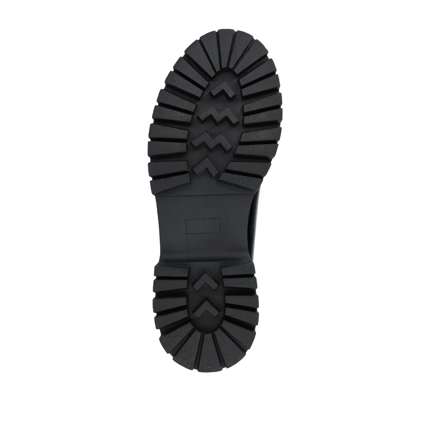 KAMIE Wide Fit Mary Jane Flats with Lug Sole in Black PU