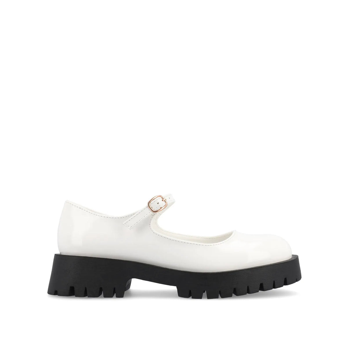KAMIE LUG SOLE MARY JANE FLATS - White PU