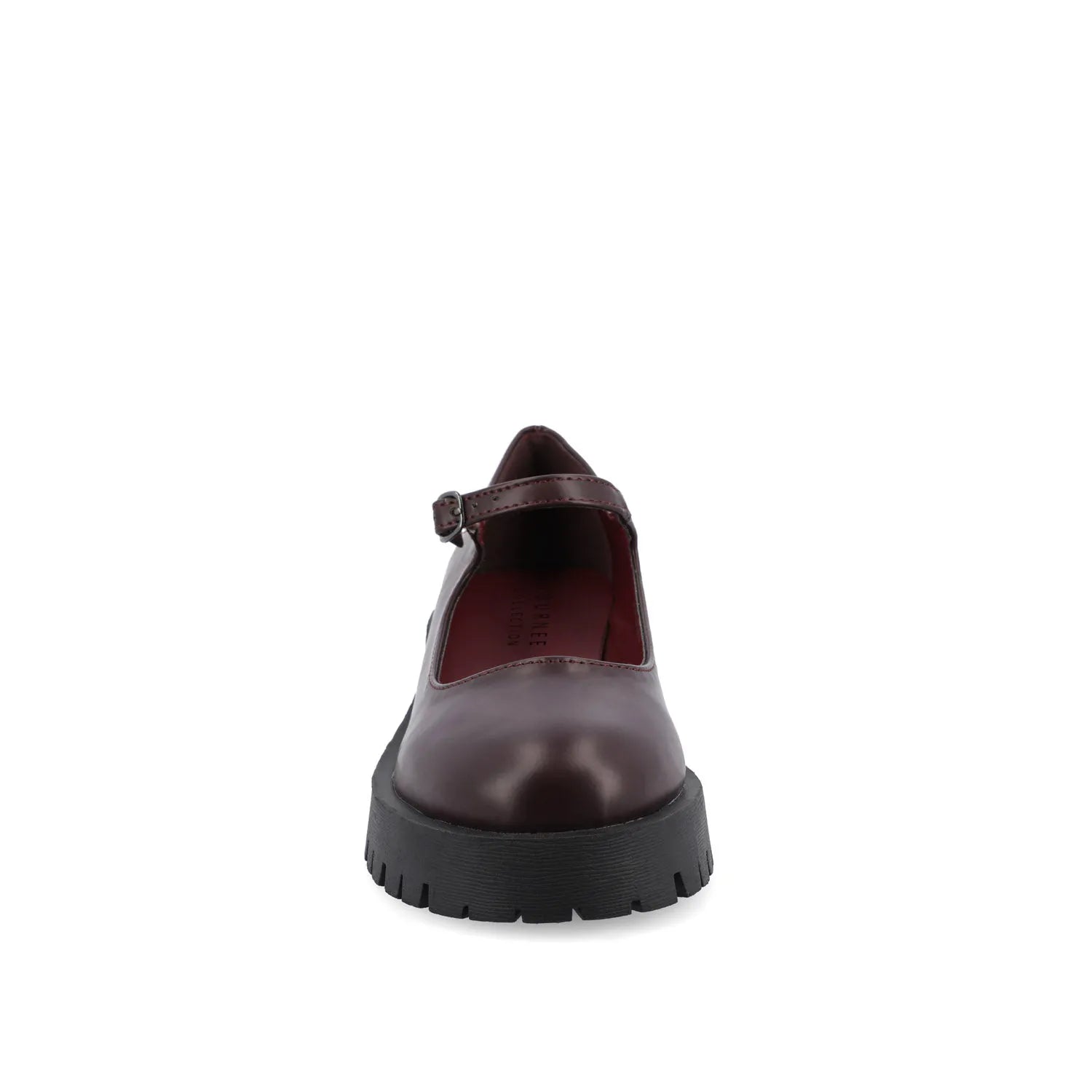 KAMIE Wide Fit Mary Jane Flats in Wine Patent Leather