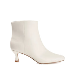 KELSSA Pointed Toe Booties in Vegan Leather - Bone