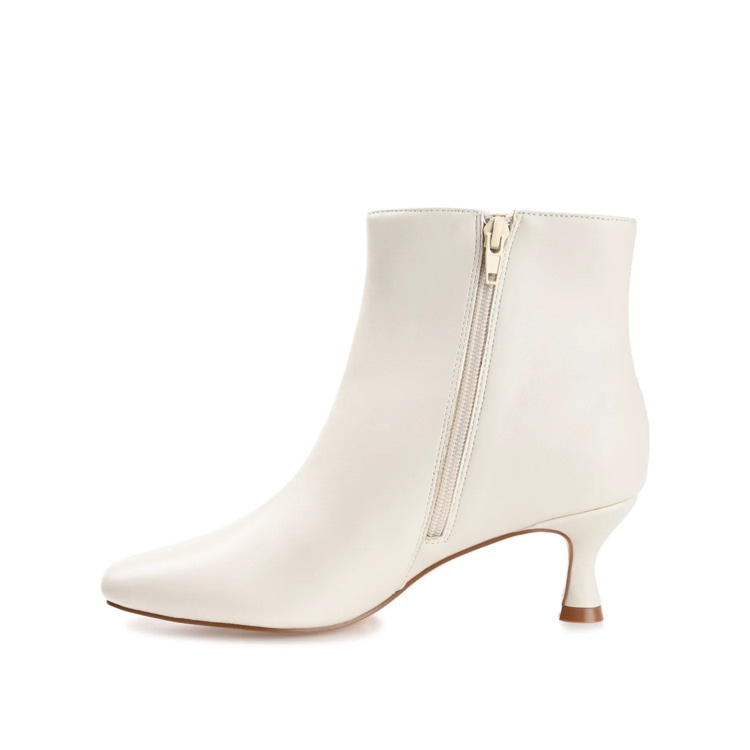 KELSSA Pointed Toe Booties in Vegan Leather - Bone