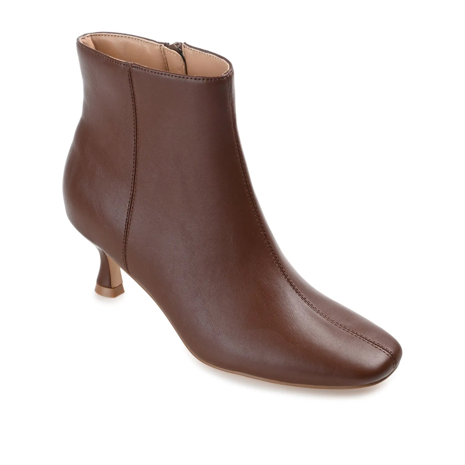 KELSSA Wide Pointed Toe Booties - Brown