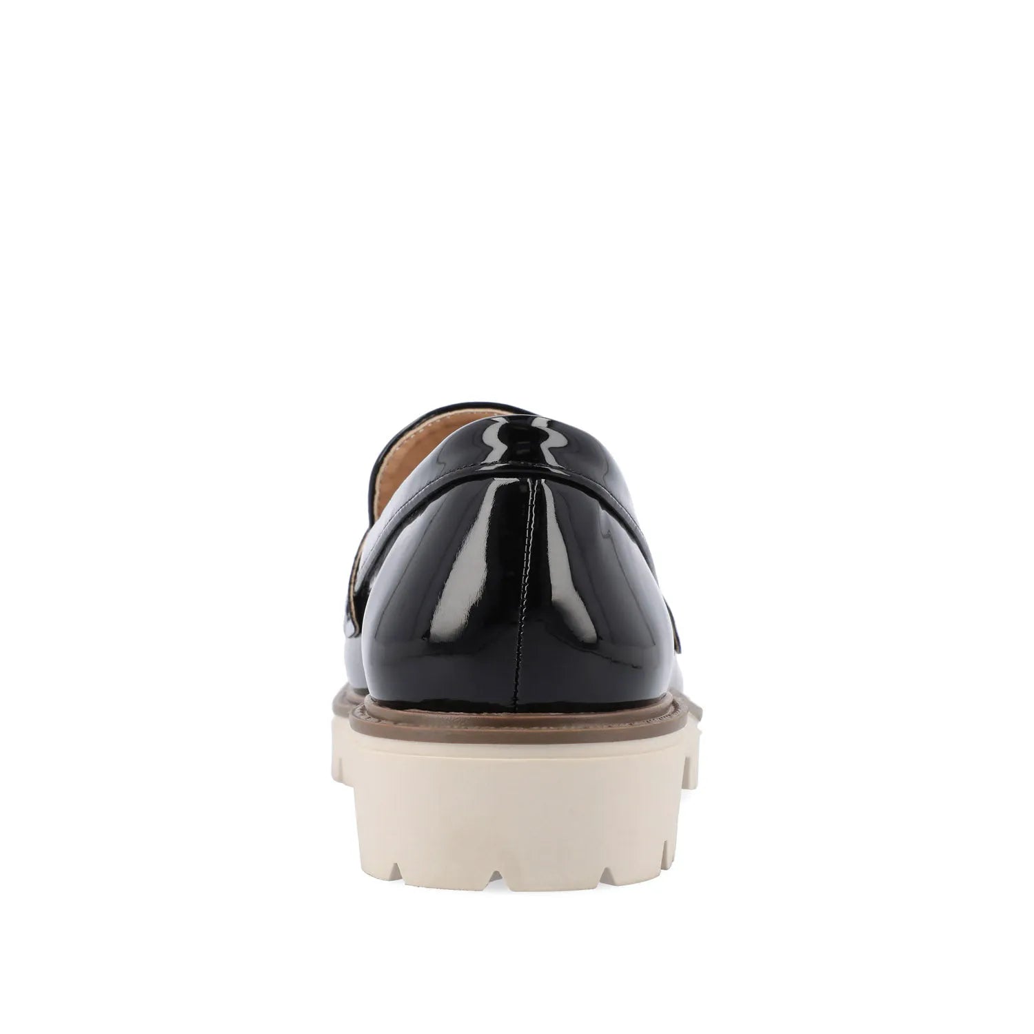 KENLY Wide Fit Vegan Leather Loafer Flats - Black Patent