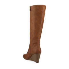 Langly Knee-High Boots in Vegan Leather - Brown