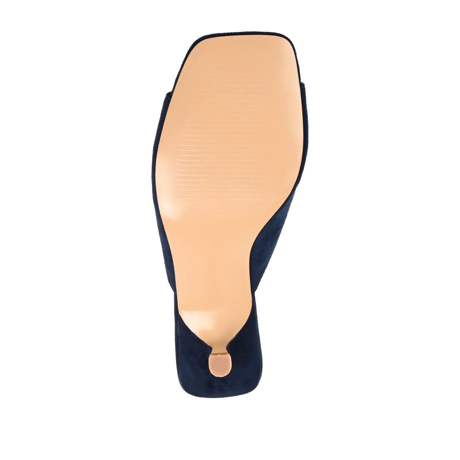 LARNA Faux Suede Peep-Toe Kitten Heels in Navy Nubuck