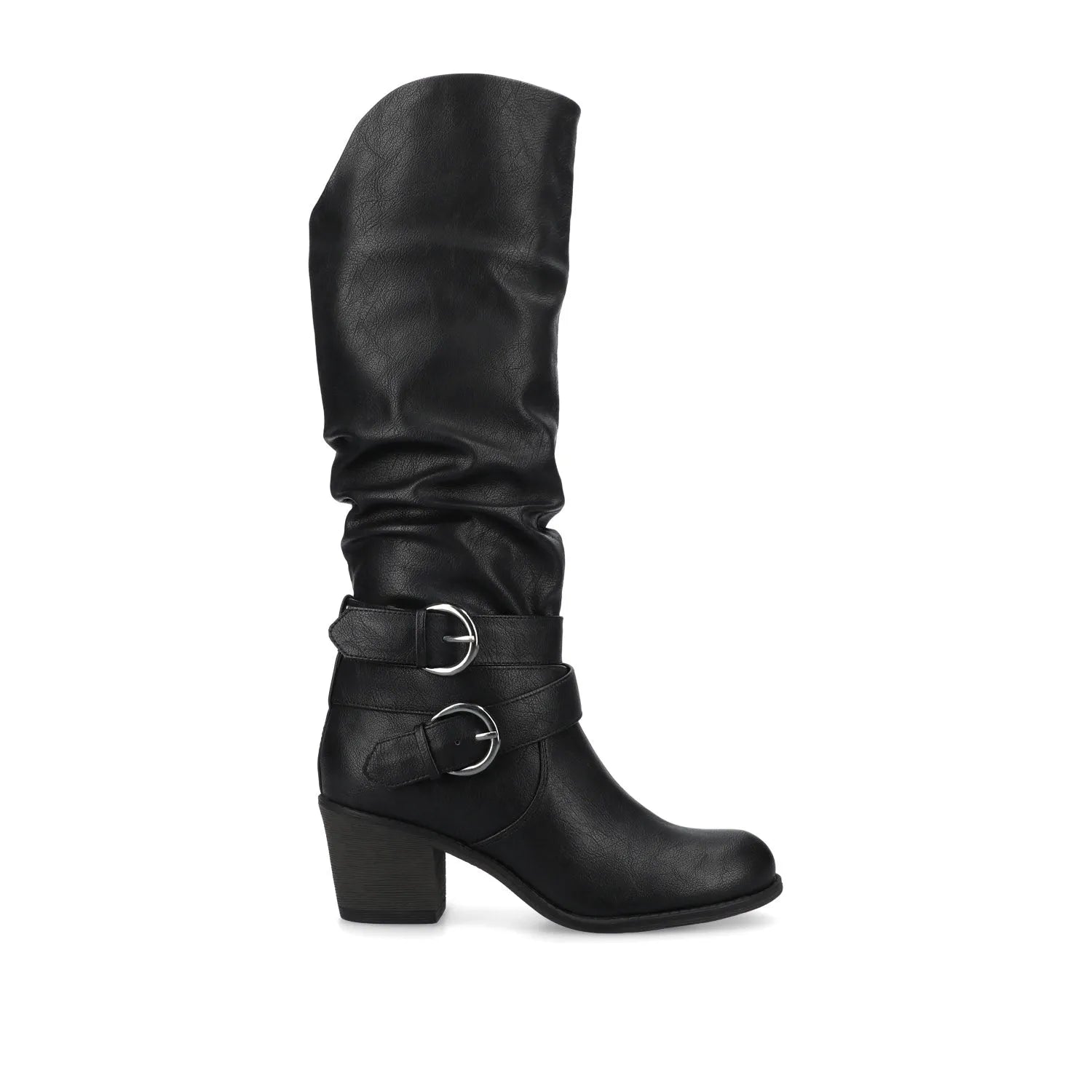 Late Knee-High Boots in Wide Calf - Black PU