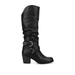Late Knee-High Boots in Wide Calf - Black PU