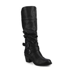 Late Knee-High Boots in Wide Calf - Black PU