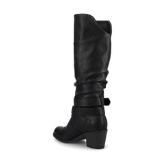 Late Knee-High Boots in Wide Calf - Black PU