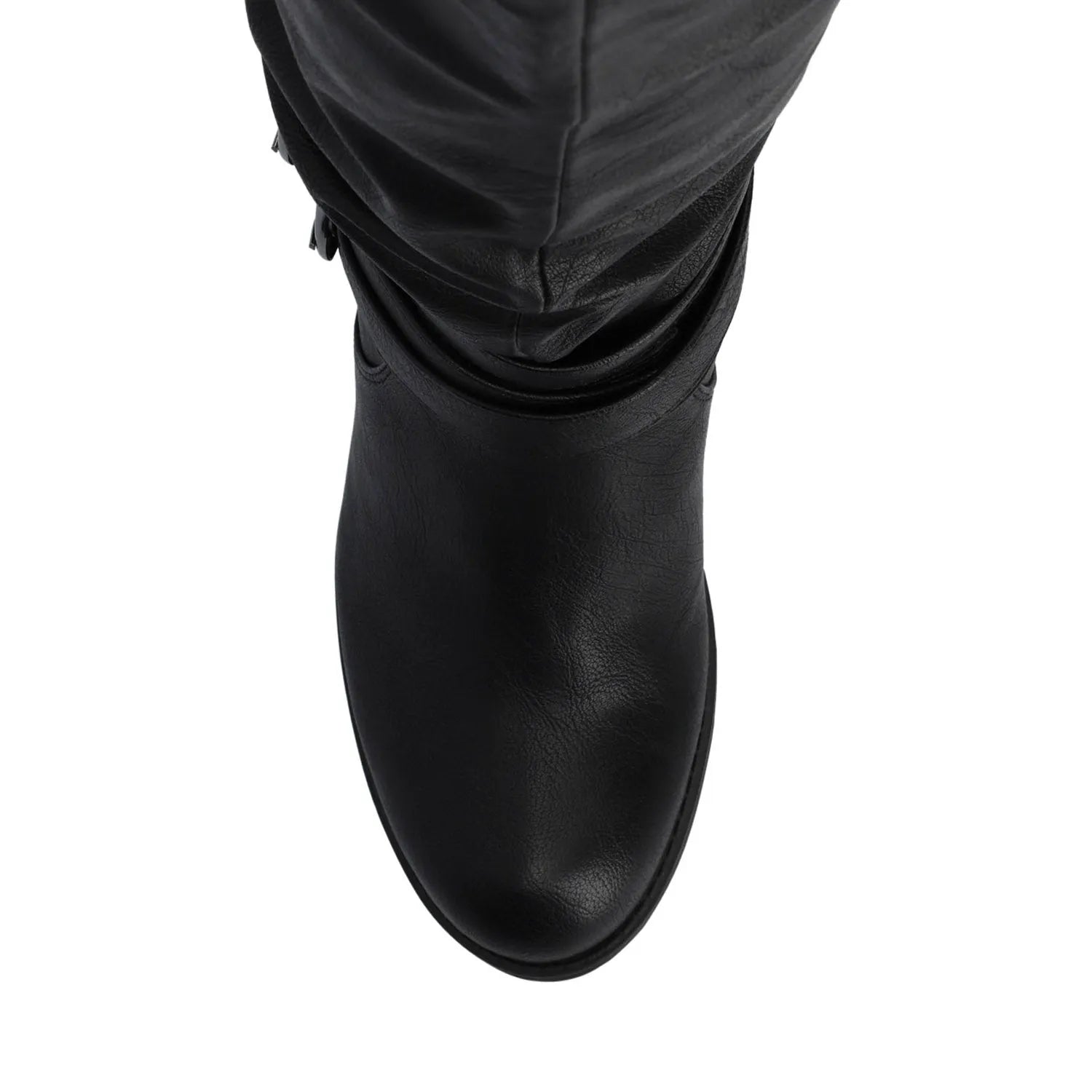 Late Knee-High Boots in Wide Calf - Black PU
