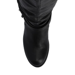 Late Knee-High Boots in Wide Calf - Black PU