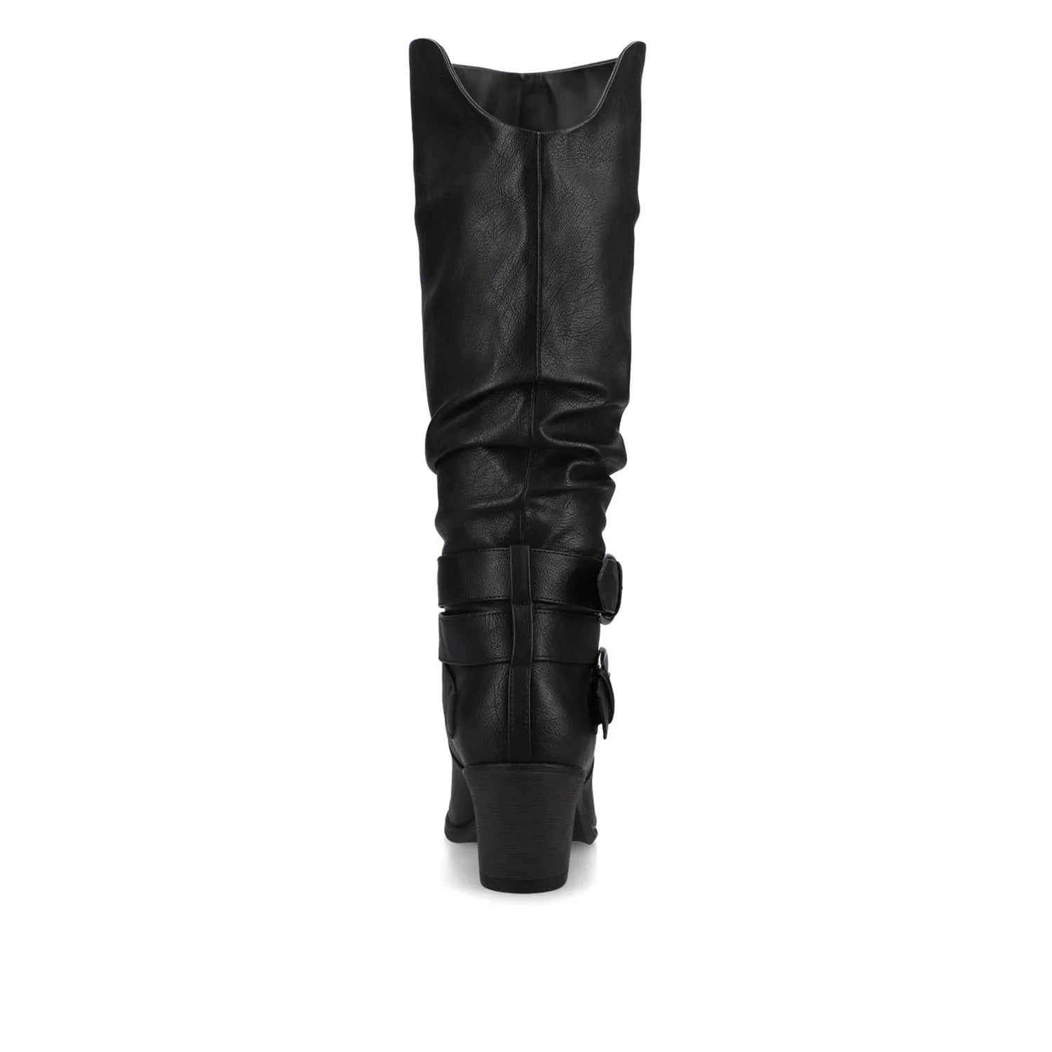Late Knee-High Boots in Wide Calf - Black PU