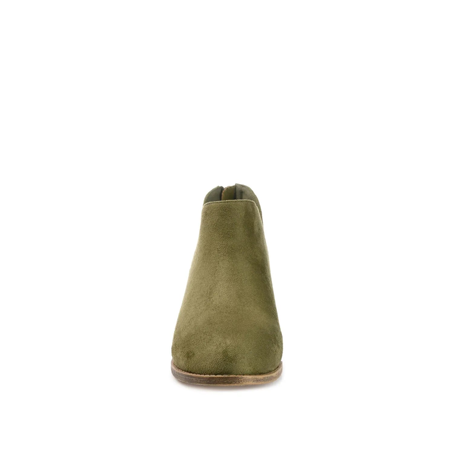 LIVVY ZIP-UP BOOTIES IN FAUX SUEDE - Olive