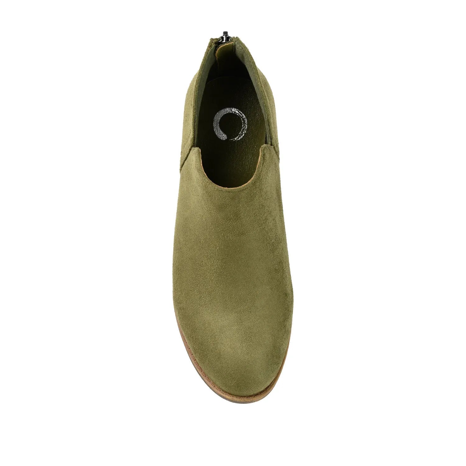 LIVVY ZIP-UP BOOTIES IN FAUX SUEDE - Olive