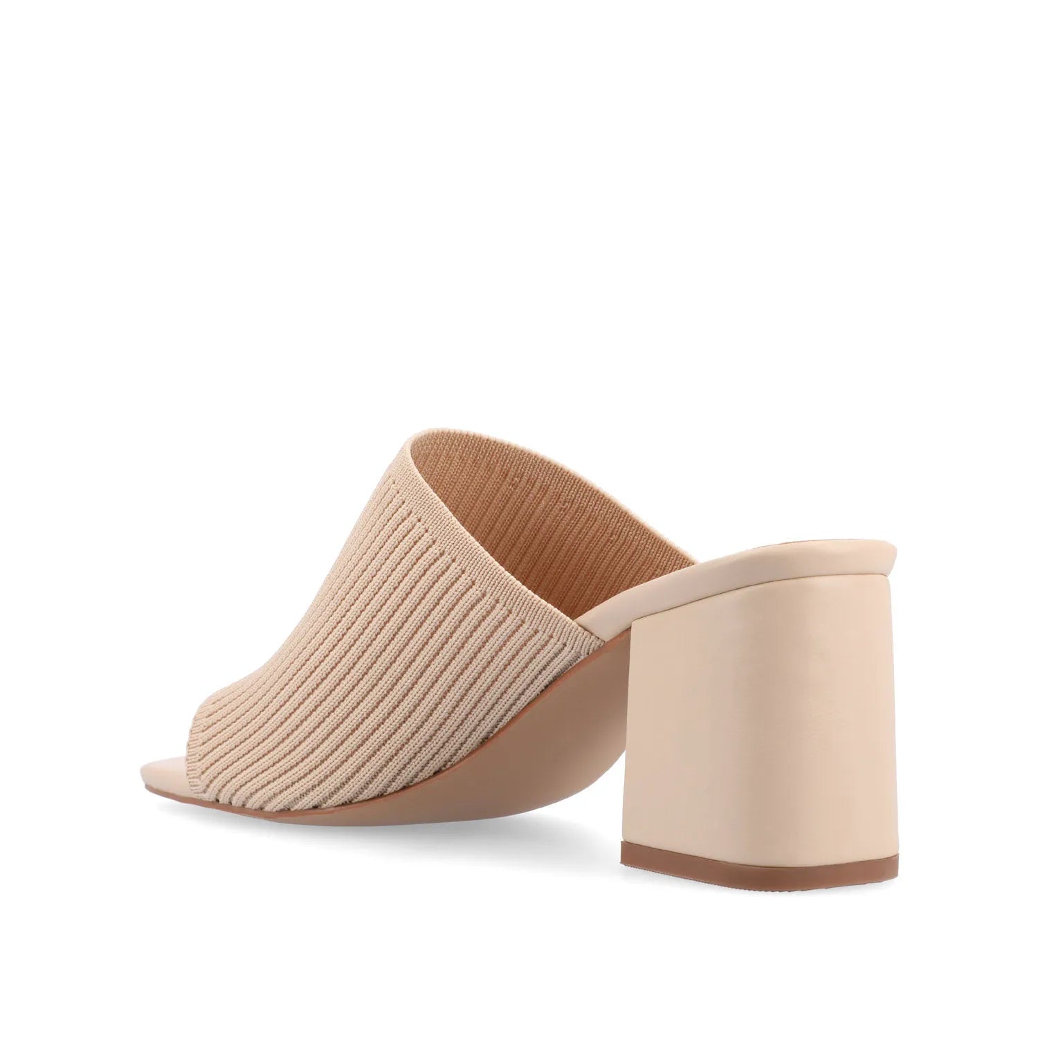LORENNA Wide Block Heel Mules - Beige