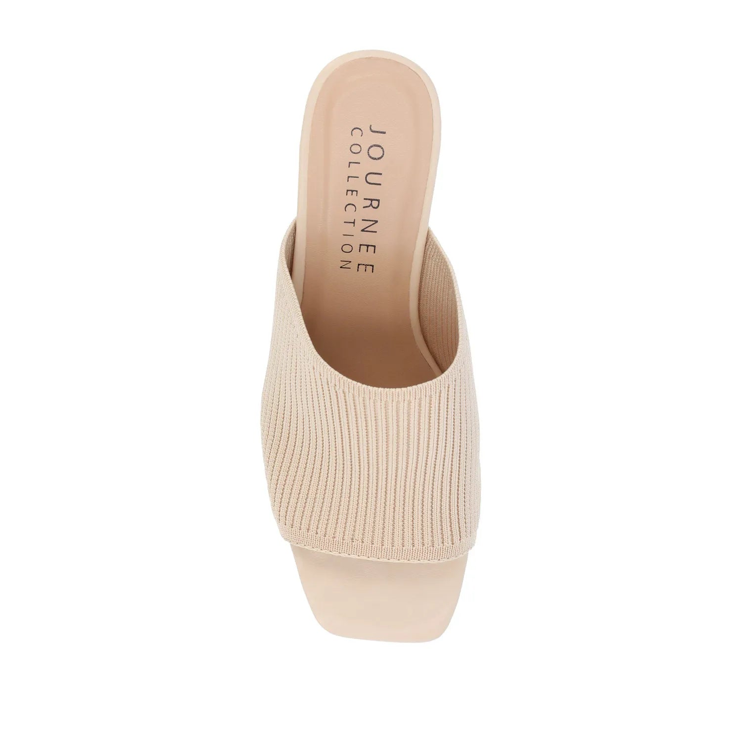 LORENNA Wide Block Heel Mules - Beige