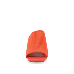 LORENNA Wide Block Heel Mules - Orange