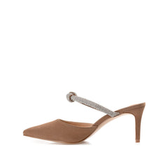 LUNNA STILETTO HEEL MULES IN WIDE - Brown