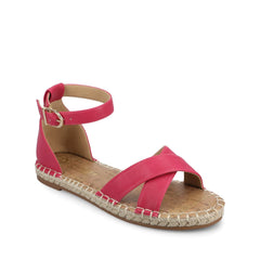 LYDDIA ESPADRILLE SANDALS IN VEGAN LEATHER - Hot Pink
