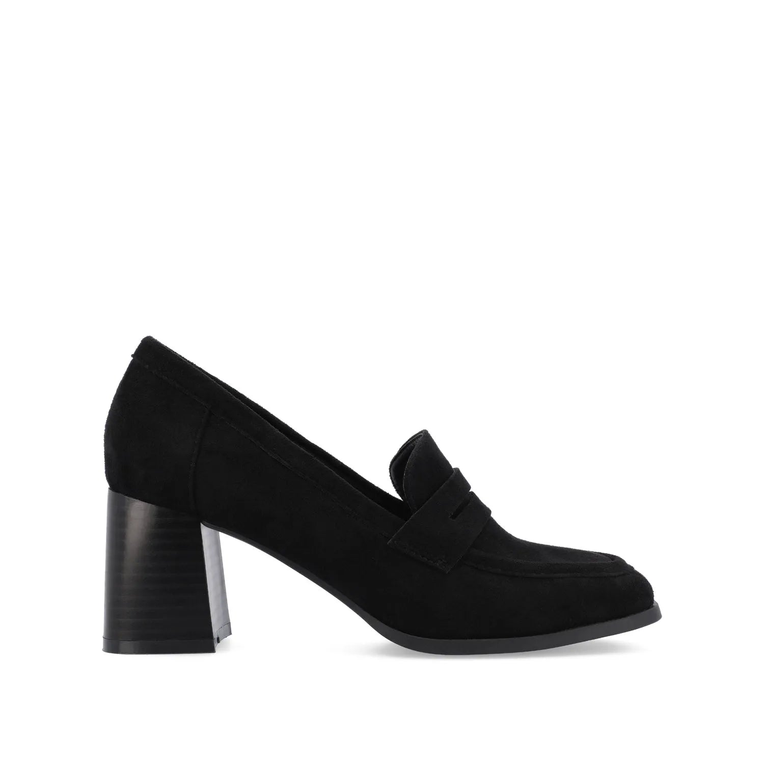 Malleah Wide Block Heel Loafers - Black