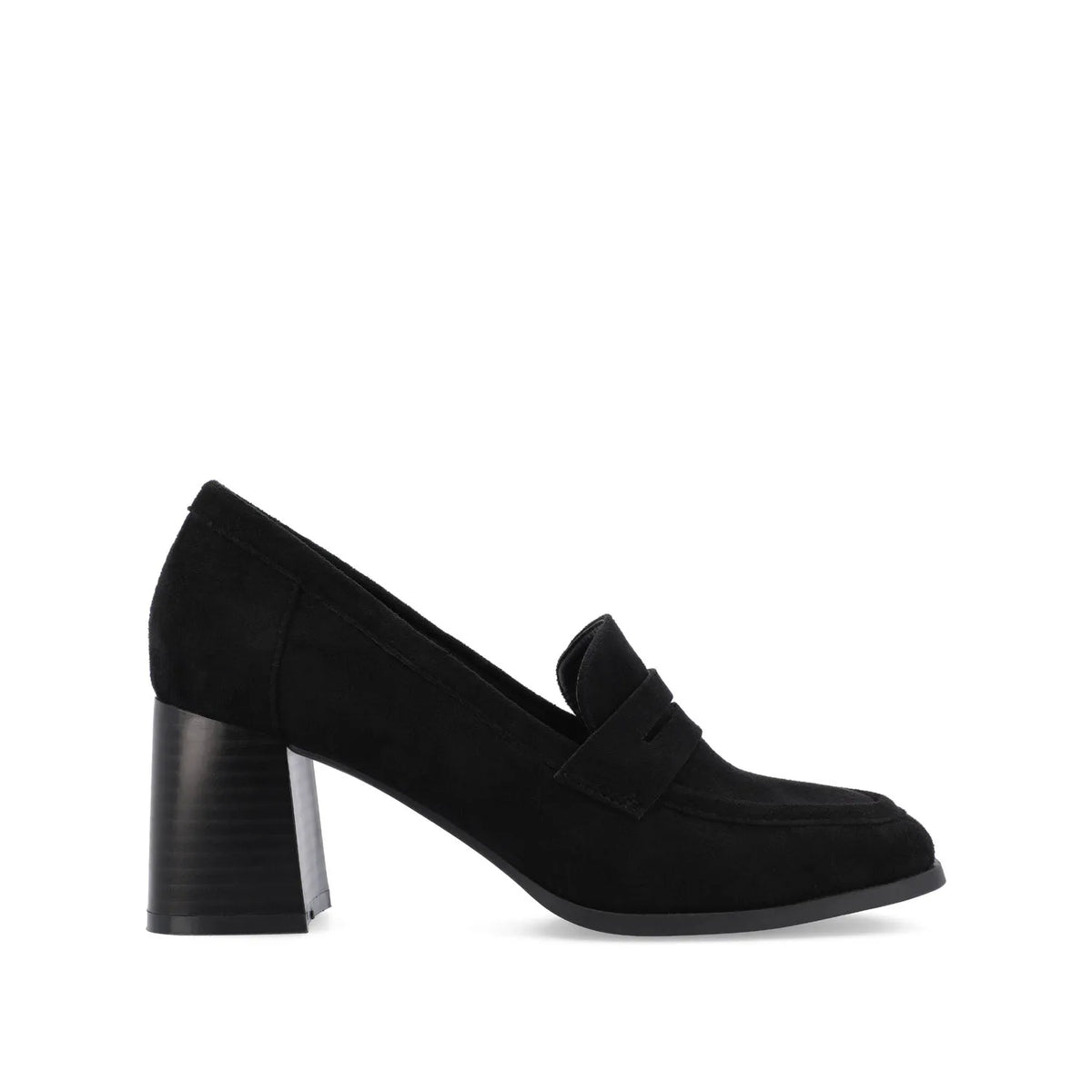 Malleah Wide Block Heel Loafers - Black