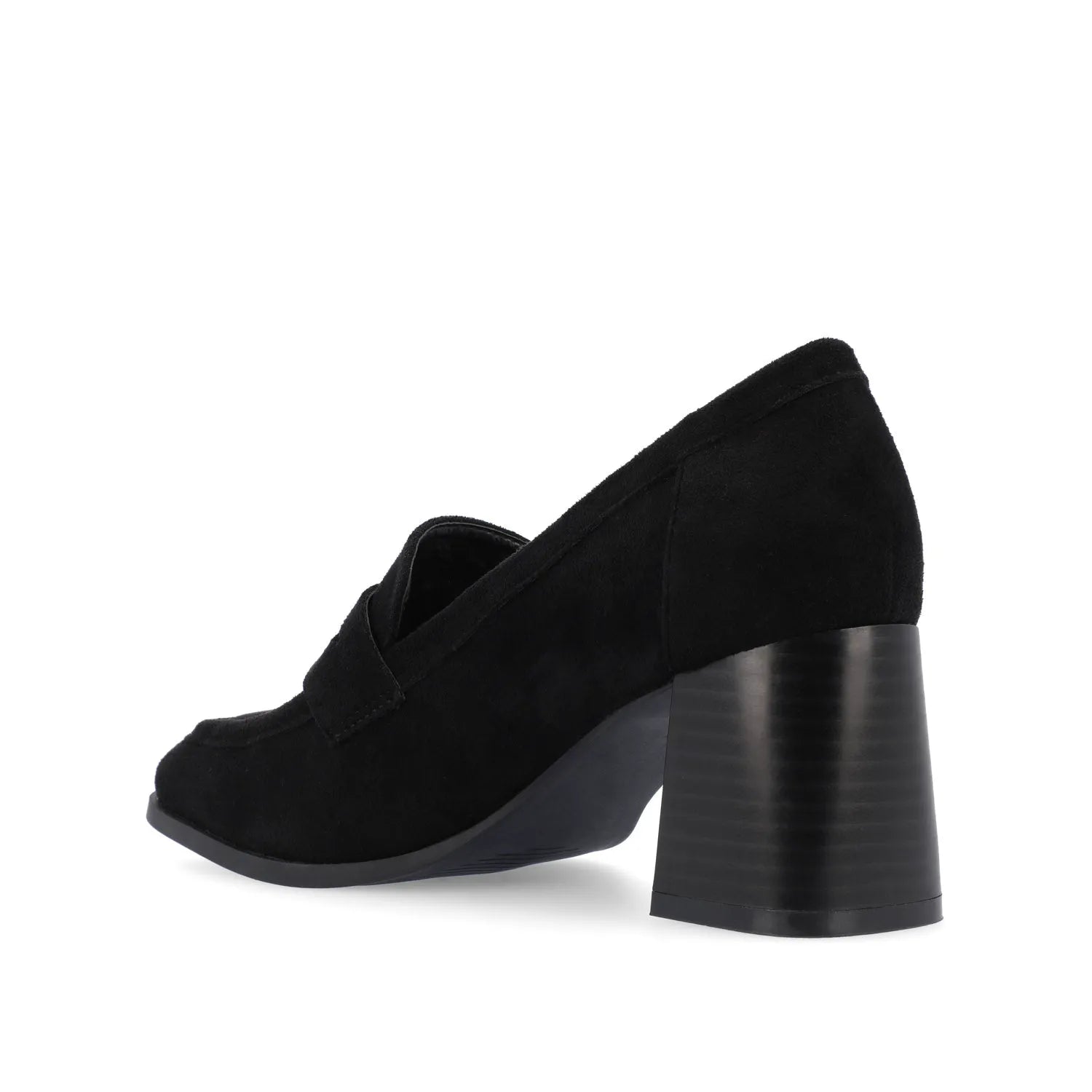 Malleah Wide Block Heel Loafers - Black
