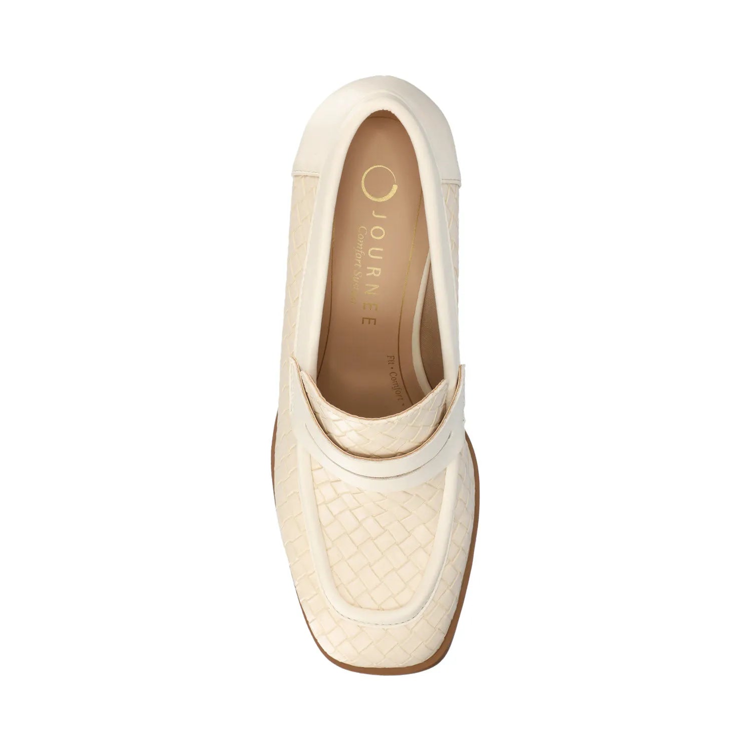 MALLEAH Woven Block Heel Loafers in Bone