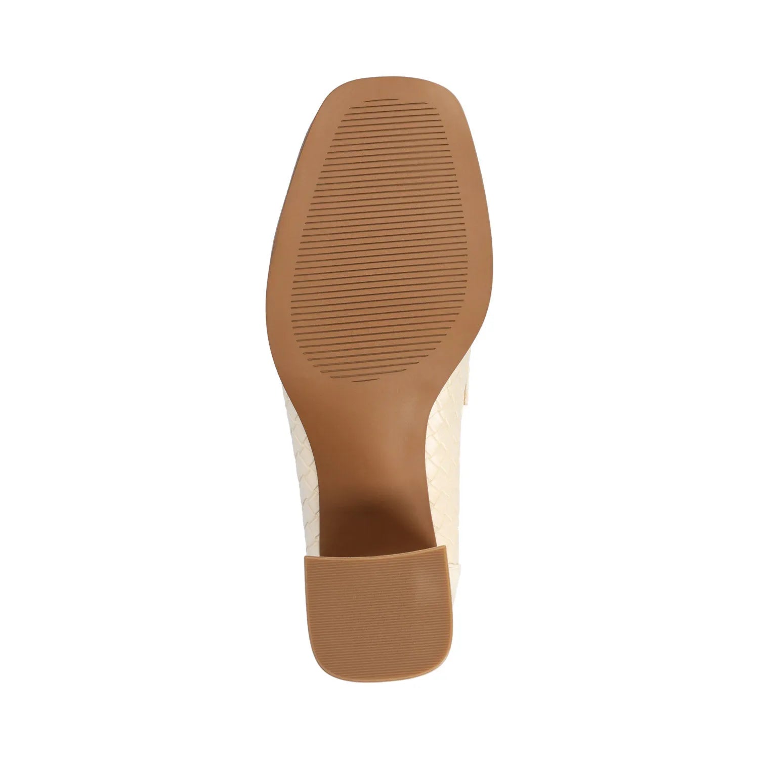 MALLEAH Woven Block Heel Loafers in Bone