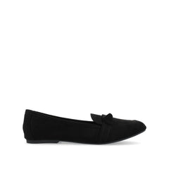 Marci Faux Suede Loafer Flats in Wide - Black