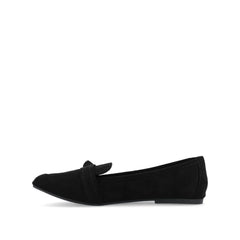Marci Faux Suede Loafer Flats in Wide - Black