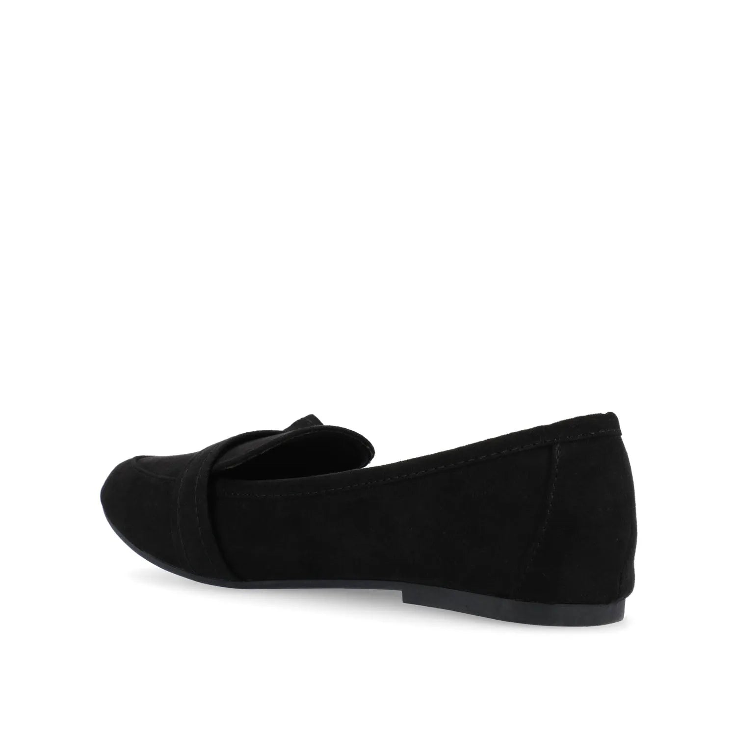 Marci Faux Suede Loafer Flats in Wide - Black