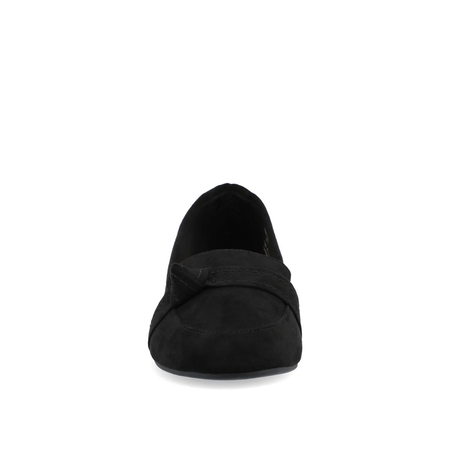 Marci Faux Suede Loafer Flats in Wide - Black