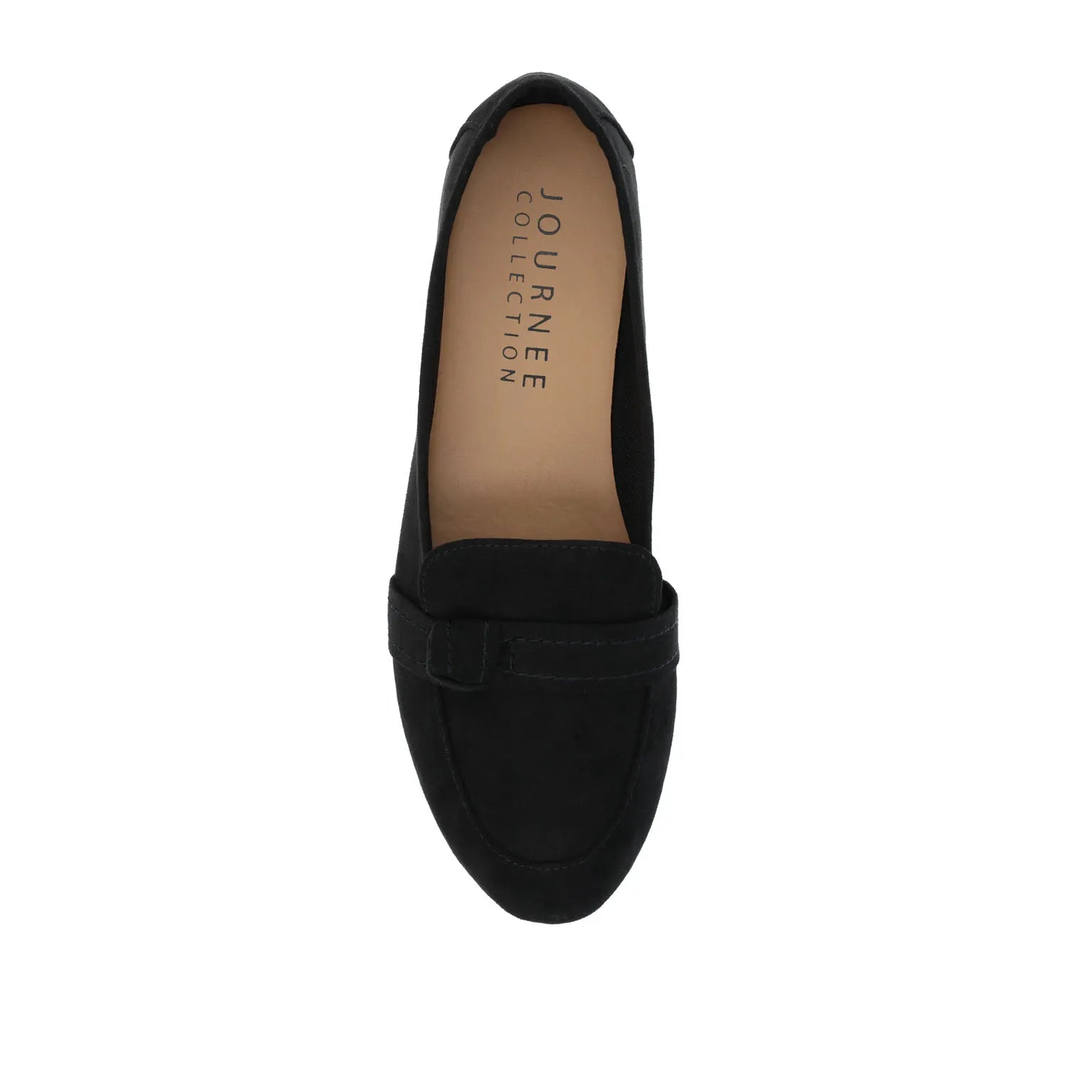 Marci Faux Suede Loafer Flats in Wide - Black
