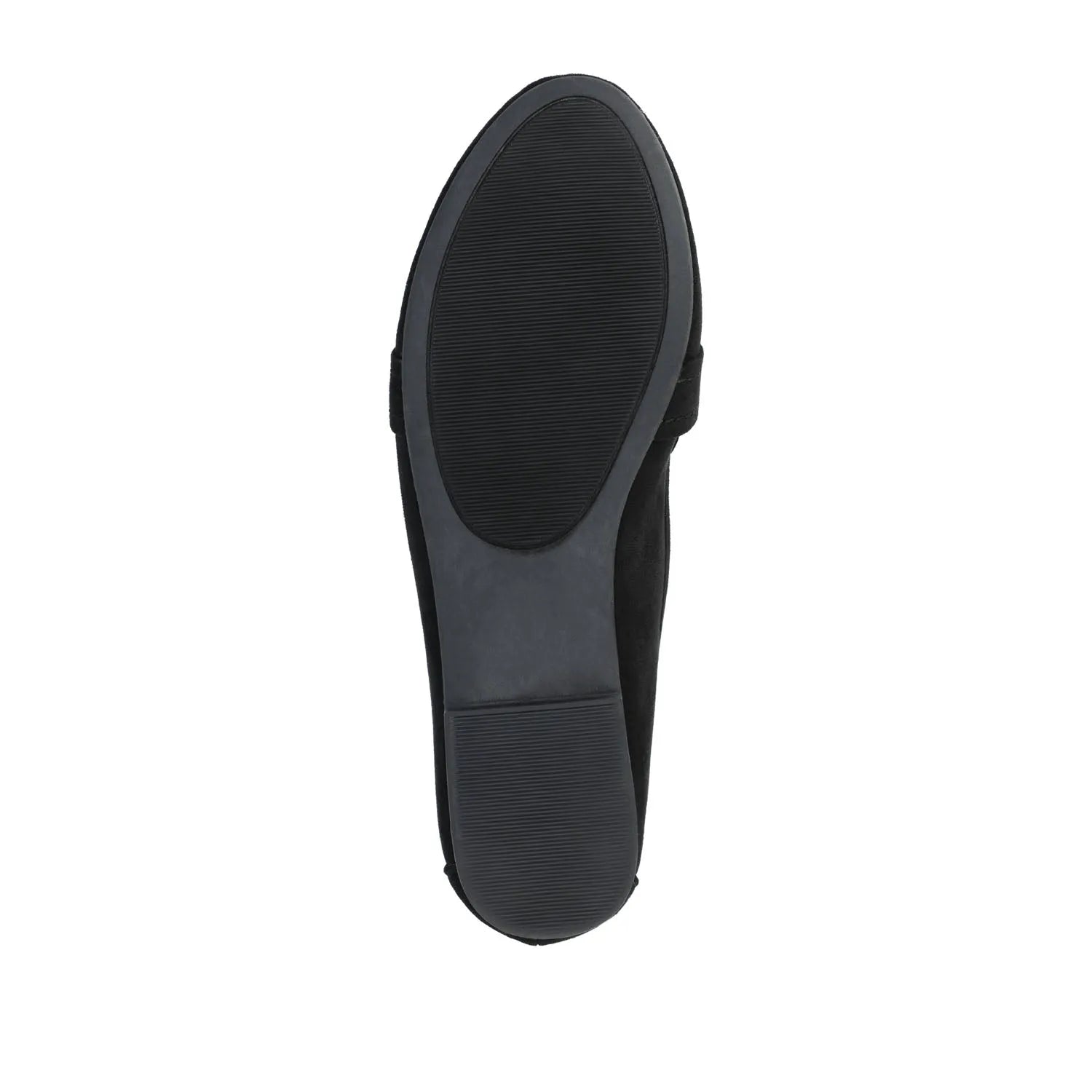 Marci Faux Suede Loafer Flats in Wide - Black