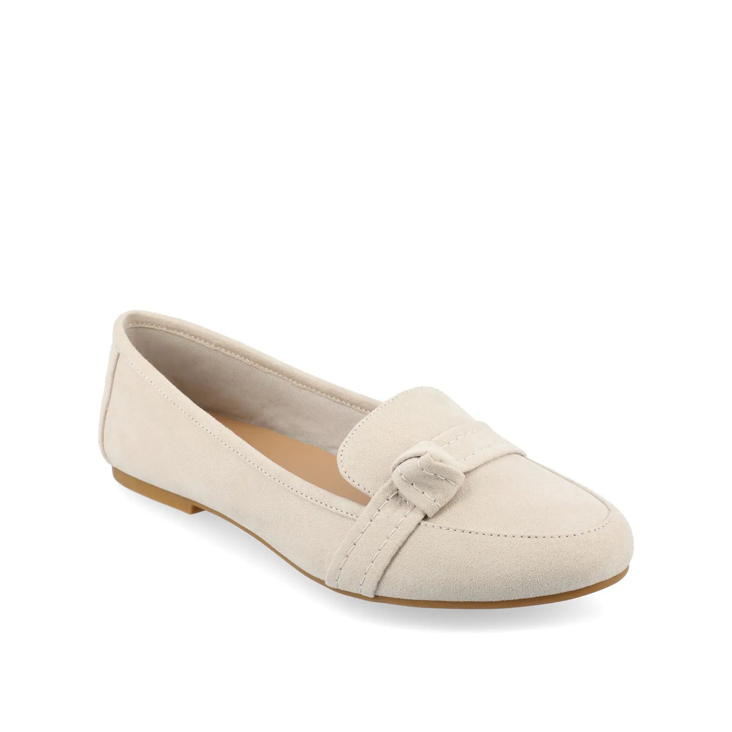 Marci Loafer Flats in Faux Suede - Bone