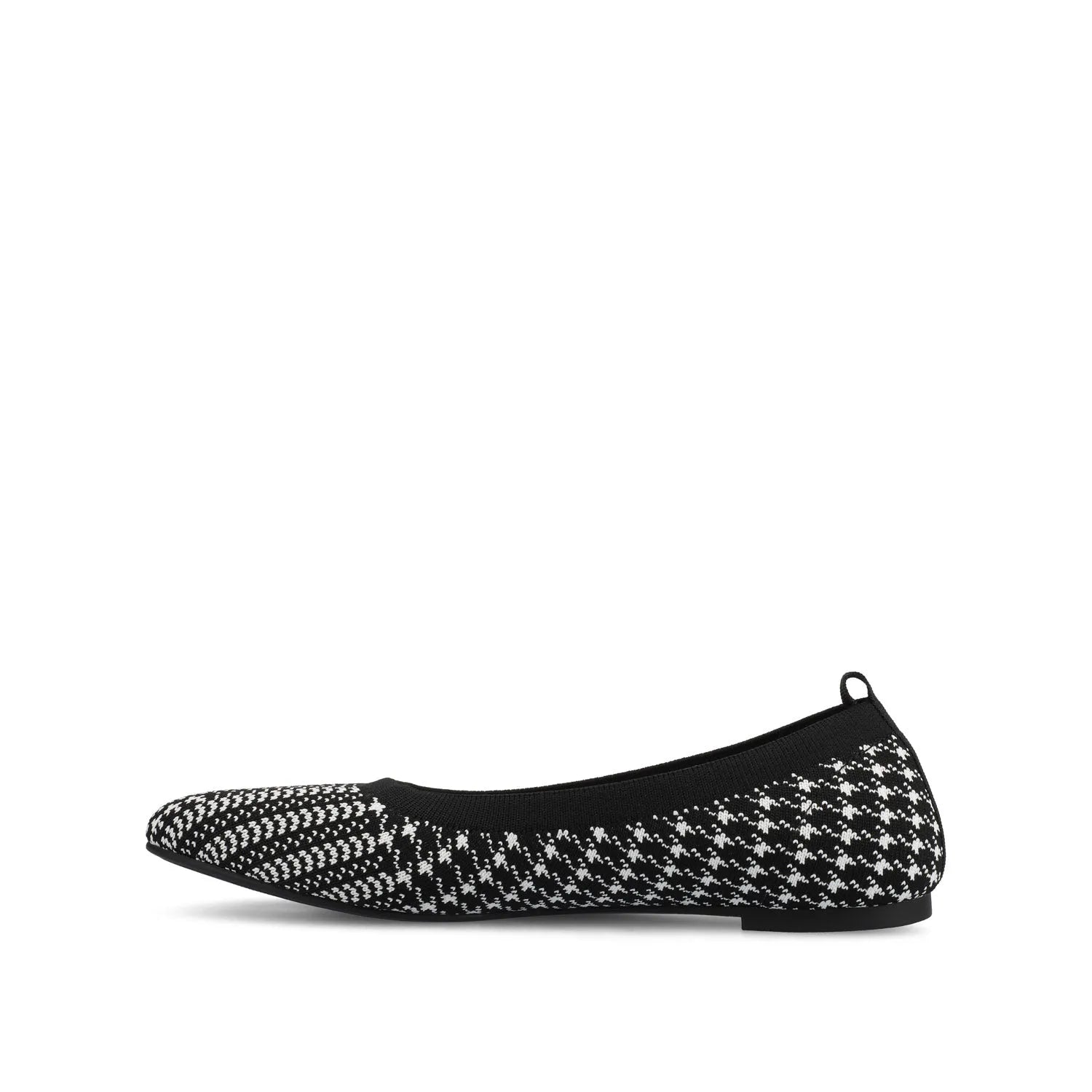 Maryann Wide Ballet Flats in Black and White Knit