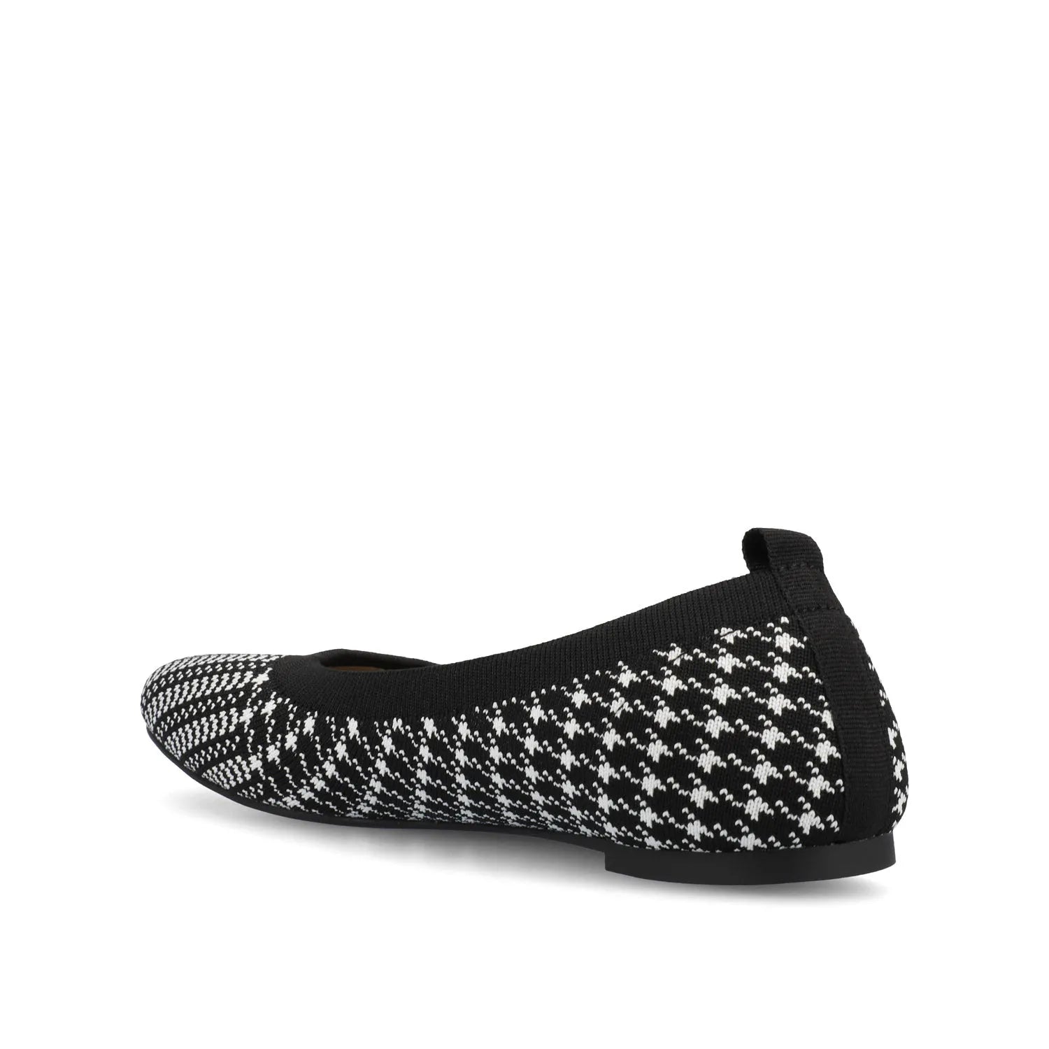 Maryann Wide Ballet Flats in Black and White Knit