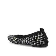 Maryann Wide Ballet Flats in Black and White Knit